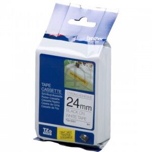 Brother | TZe-S251 Strong Adhesive Laminated Tape | Black on White | TZe | 8 m | 2.4 cm