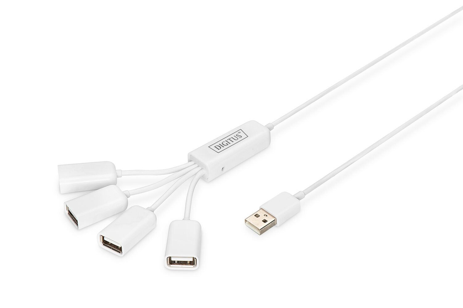 Digitus | USB 2.0 Cable Hub, 4-Port 4x USB A/F, 1x USB A male, DC2.5mm (PSU not incl.) | DA-70216