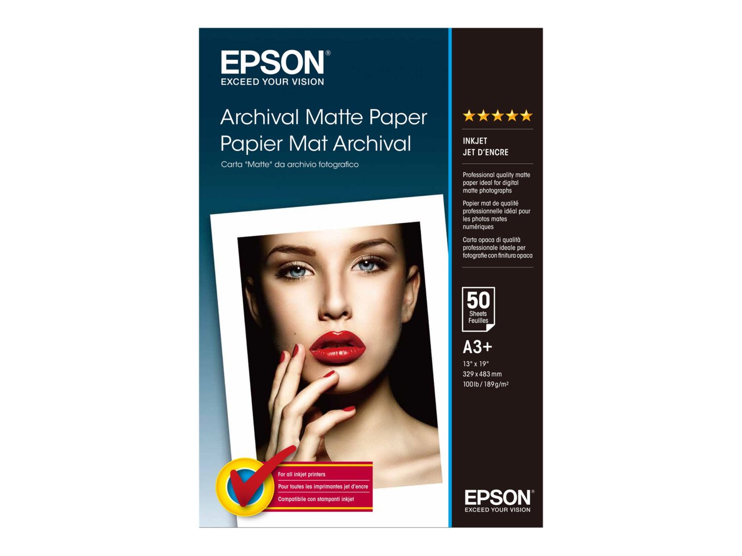 Epson Archival Matte Paper, A3+, 192 g/m2, 50 sheets