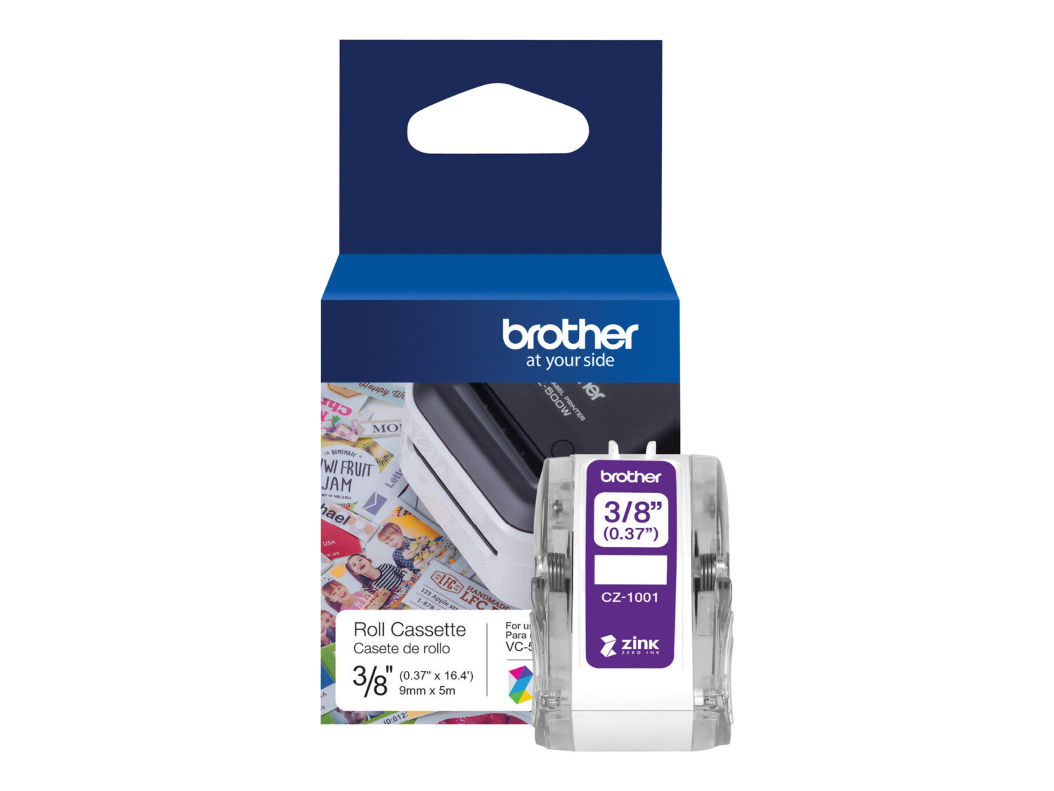 Brother | CZ-1001 | White | Full colour continuous label roll | 5 m | 0.9 cm