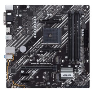 Asus | PRIME B550M-K | Processor family AMD | Processor socket AM4 | DDR4 | Memory slots 4 | Chipset AMD B | Micro ATX