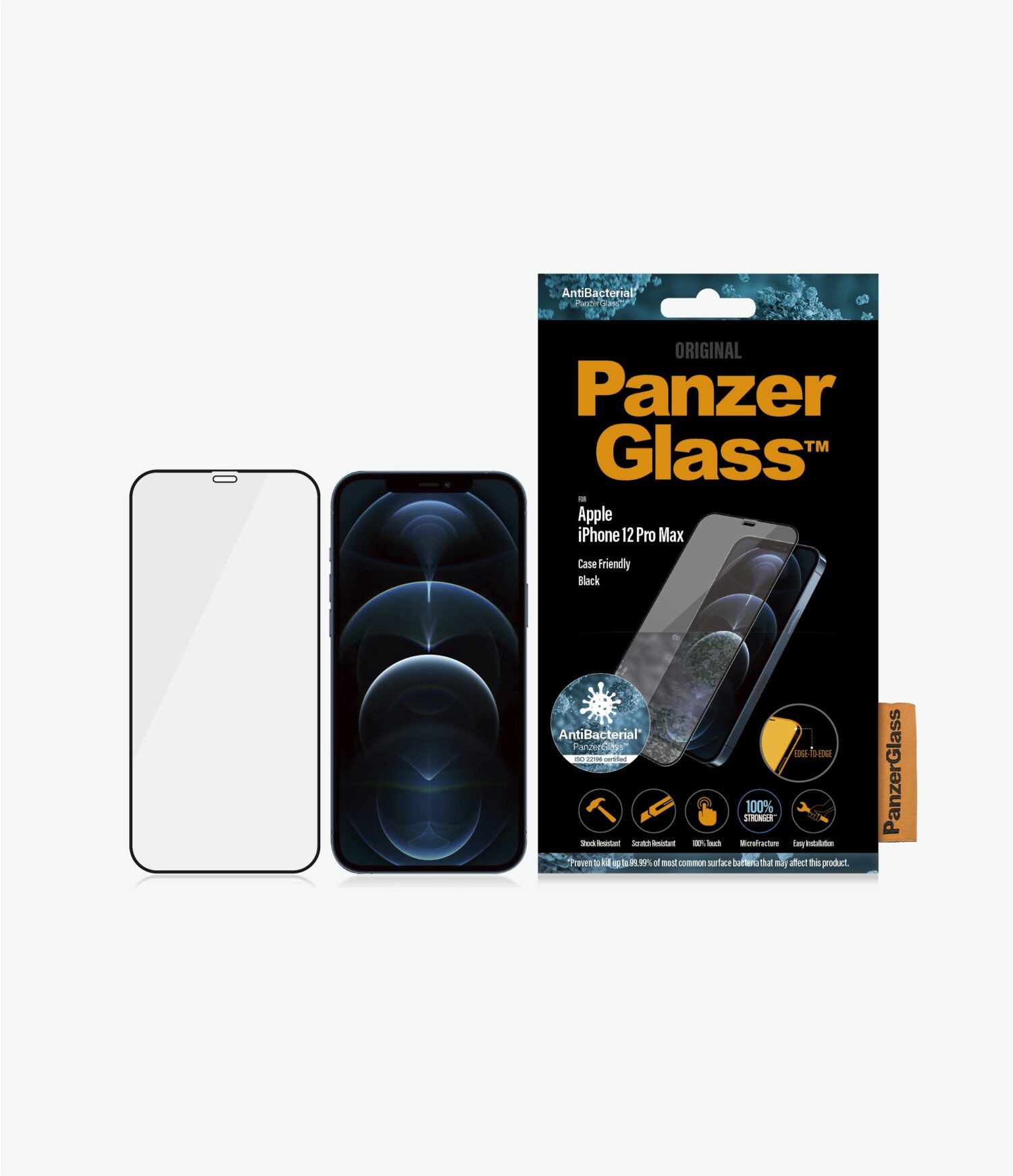 PanzerGlass | Apple | For iPhone 12 Pro Max | Glass | Black | Clear Screen Protector