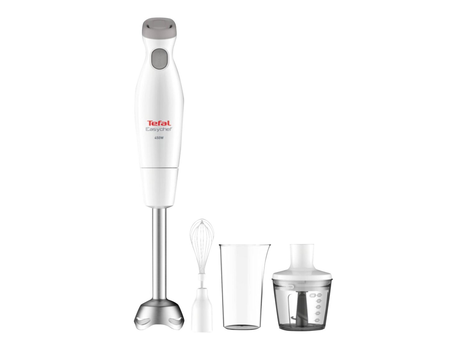 TEFAL | Blender | Easychef HB453138 | Hand Blender | 450 W | Number of speeds 2 | Turbo mode | Chopper | White