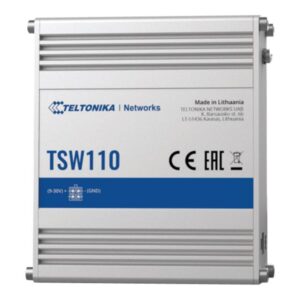 Teltonika | Switch | TSW110 | Unmanaged | Gigabit Ethernet (copper) ports quantity 5 | 10 Gbps (RJ-45) ports quantity 0 | SFP ports quantity 0 | SFP+ ports quantity 0 | Combo ports quantity 0 | PoE+ ports quantity 0 | Passive PoE ports quantity Possibility to power up through LAN port, not compatible with IEEE802.3af, 802.3at and 802.3bt standards | 24 month(s)