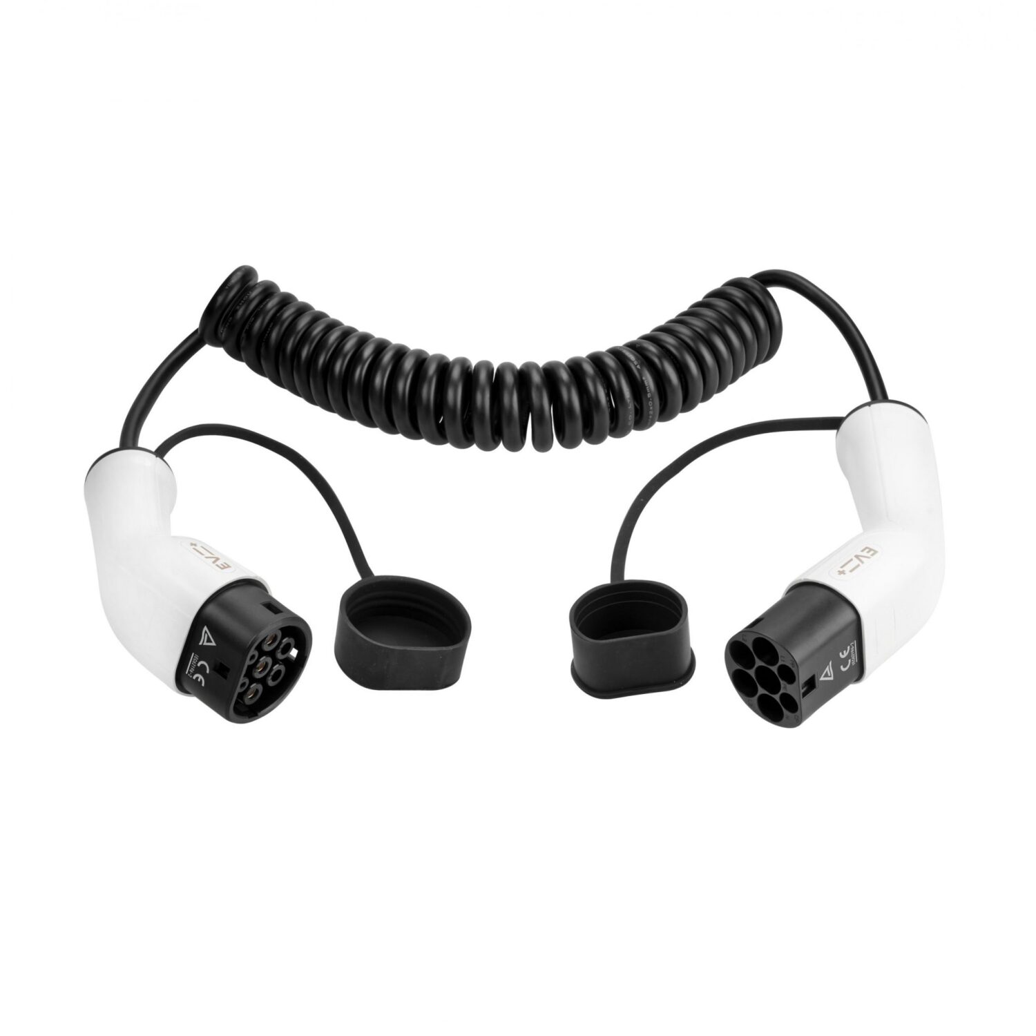 EV+ Charging Cable Type 2 to Type 2 Spiral 32A 3 Phase 5m | EV+ | EV-SCG-T2-32-3P-W | EV+ Charging Cable Type 2 to Type 2 Spiral 32A 3 Phase | 5 m