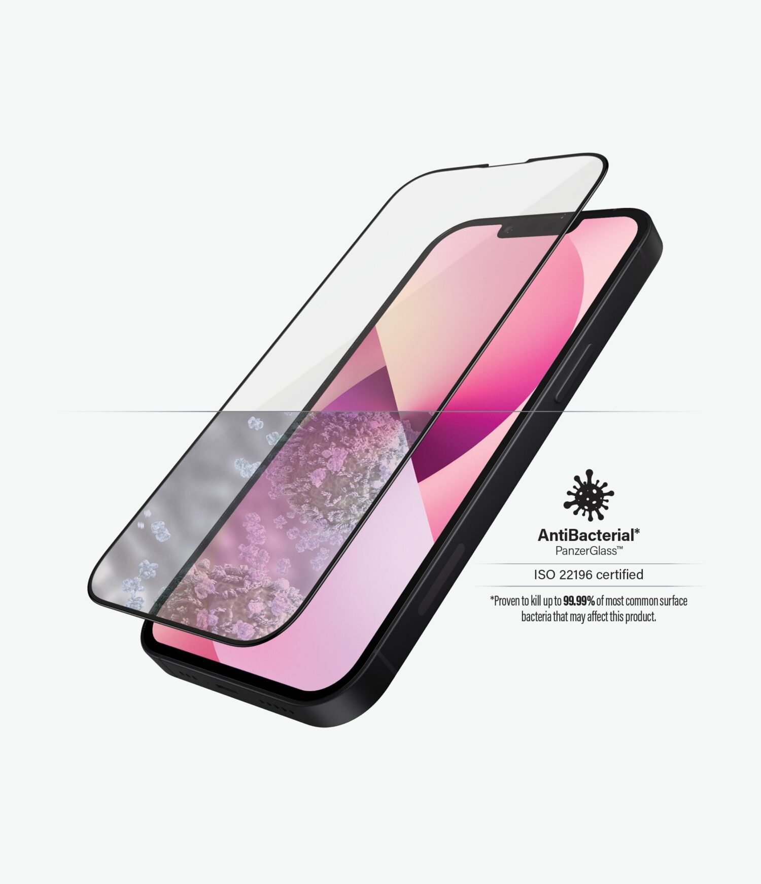 PanzerGlass | Clear Screen Protector | Apple | iPhone 13 Mini | Tempered glass | Black | Antibacterial glass; Resistant to scratches and bacteria; Shock absorbing; Easy to install