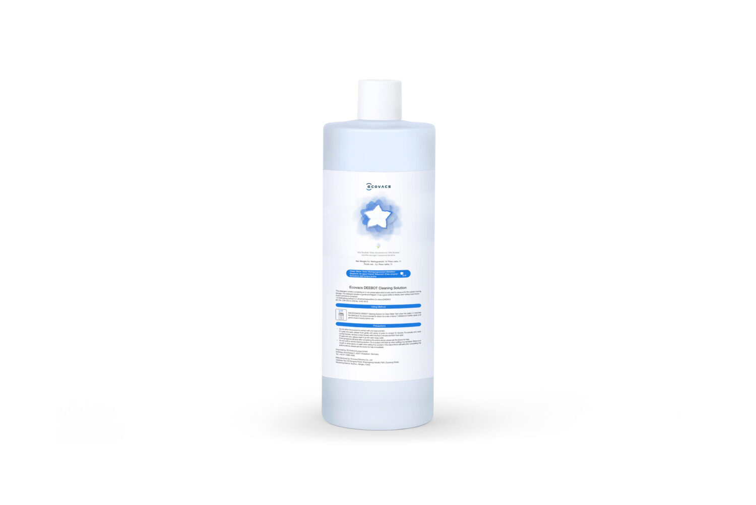 Ecovacs | Cleaning Solution for DEEBOT X1/X2/X5/T10/T20/T30/T30S/N20 Family D-SO01-0019 | D-SO01-0019 | 1000 ml