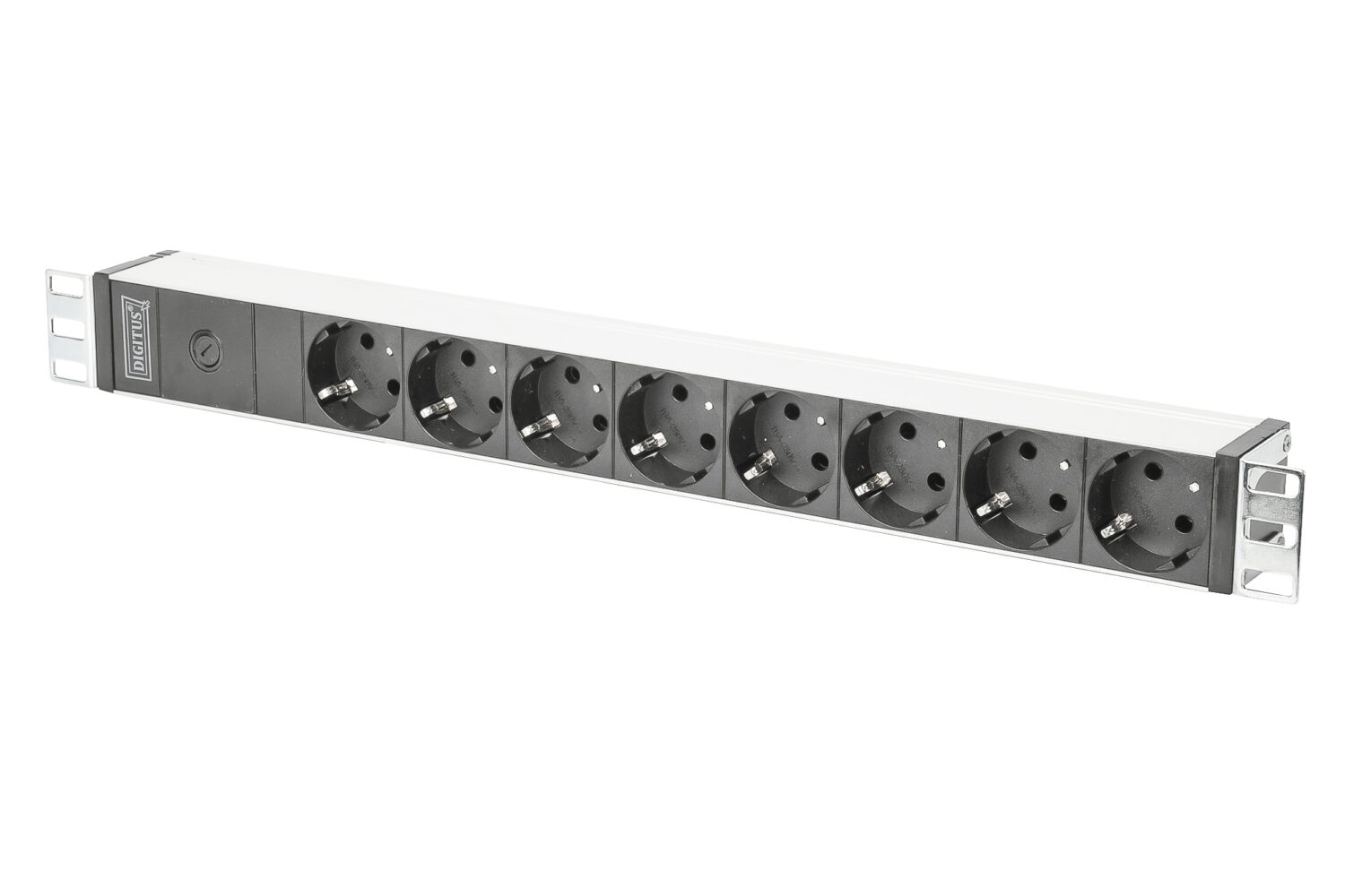 Aluminum outlet strip with pre-fuse | DN-95410 | Sockets quantity 8