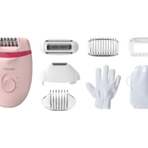 Philips | Corded Compact Epilator | BRE285/00 Satinelle Essential | White/Pink