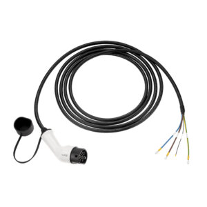 EV+ | EV-CBR-T2-32-3P-W | Charging Cable Type 2 3 phase OPEN END | 32 A | 5 m