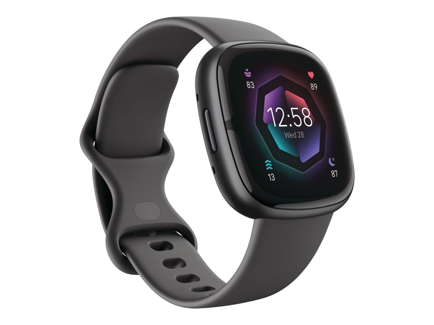 Sense 2 | Smart watch | NFC | GPS (satellite) | AMOLED | Touchscreen | Activity monitoring 24/7 | Waterproof | Bluetooth | Wi-Fi | Shadow Grey/Graphite