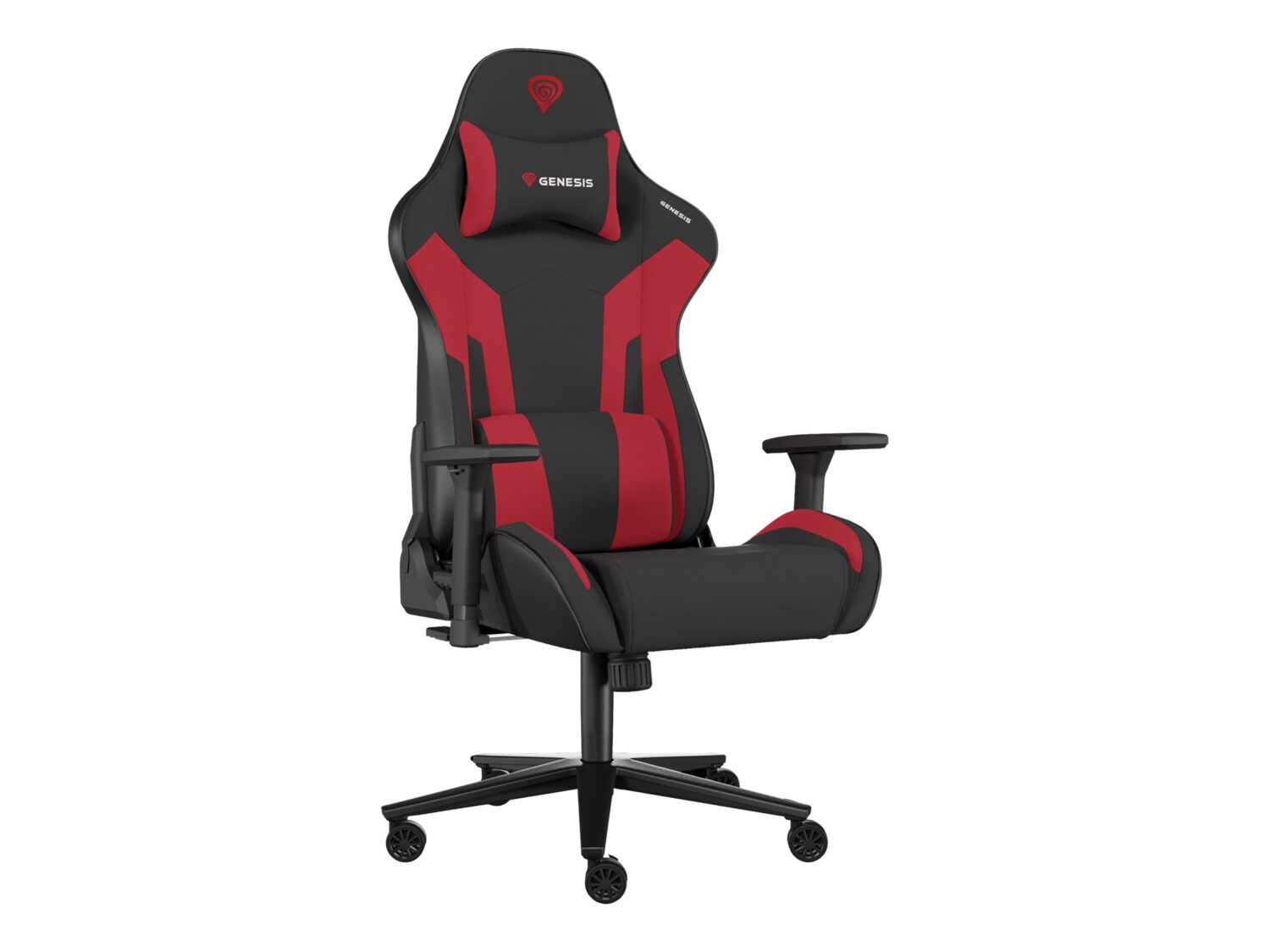 Genesis Gaming Chair Nitro 720 Backrest upholstery material: Fabric, Eco leather, Seat upholstery material: Fabric, Base material: Metal, Castors material: Nylon with CareGlide coating | Black/Red