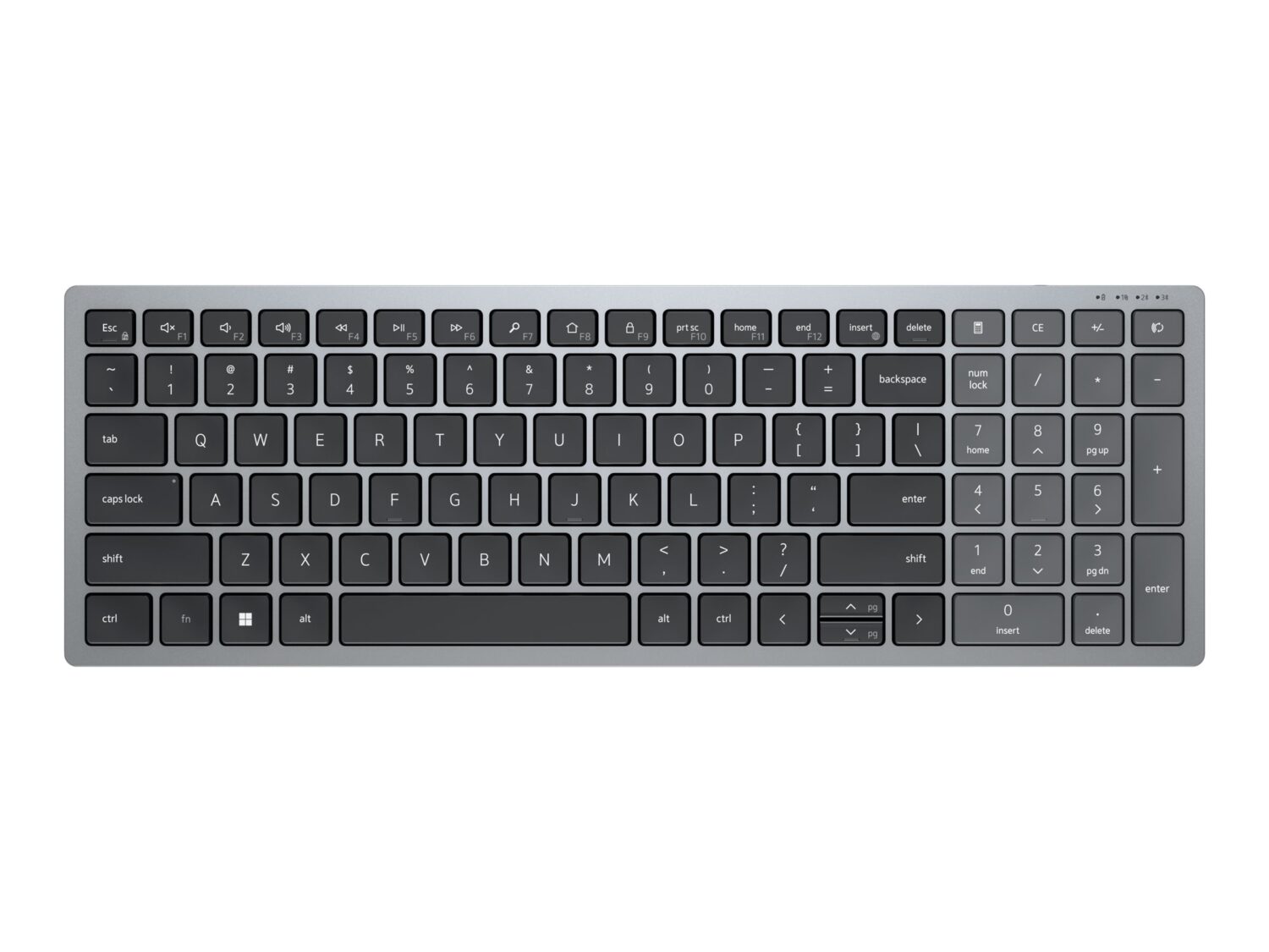 Dell | Keyboard | KB740 | Keyboard | Wireless | Russian | Titan Gray | 2.4 GHz, Bluetooth 5.0 | 506 g