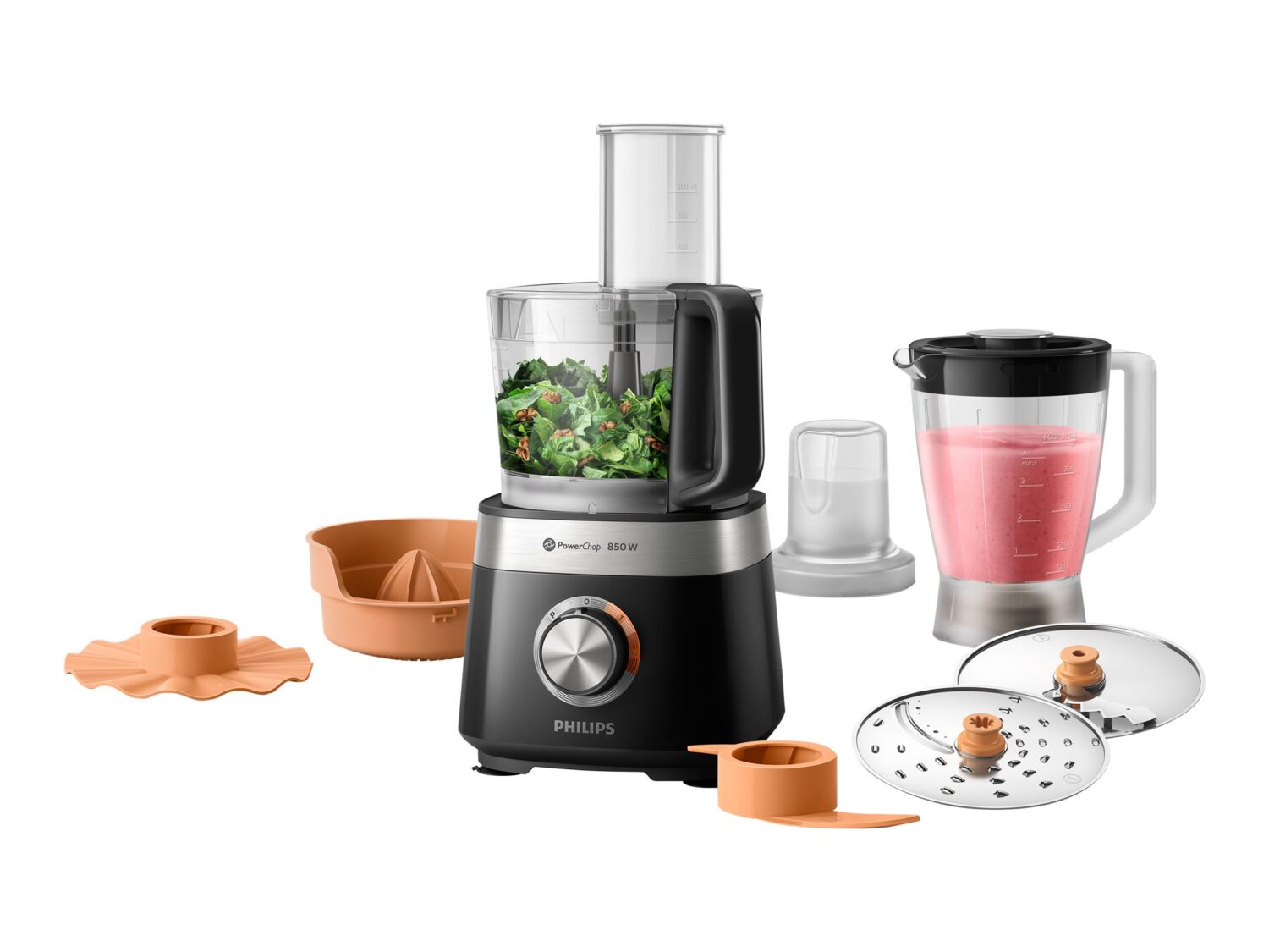 Philips | Compact Food processor | HR7530/10 Viva Collection | 850 W | Number of speeds 2 | Bowl capacity 2.1 L | Black