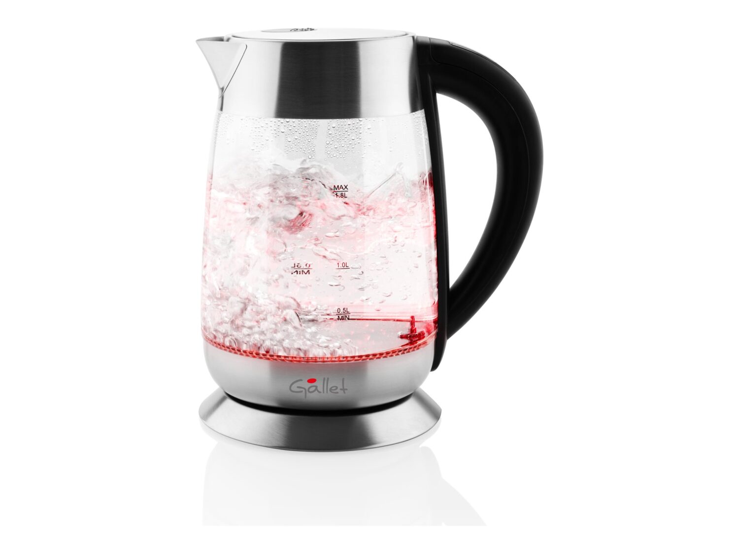 Gallet | Kettle | GALBOU792 | Electric | 2200 W | 1.8 L | Glass | 360° rotational base | Black