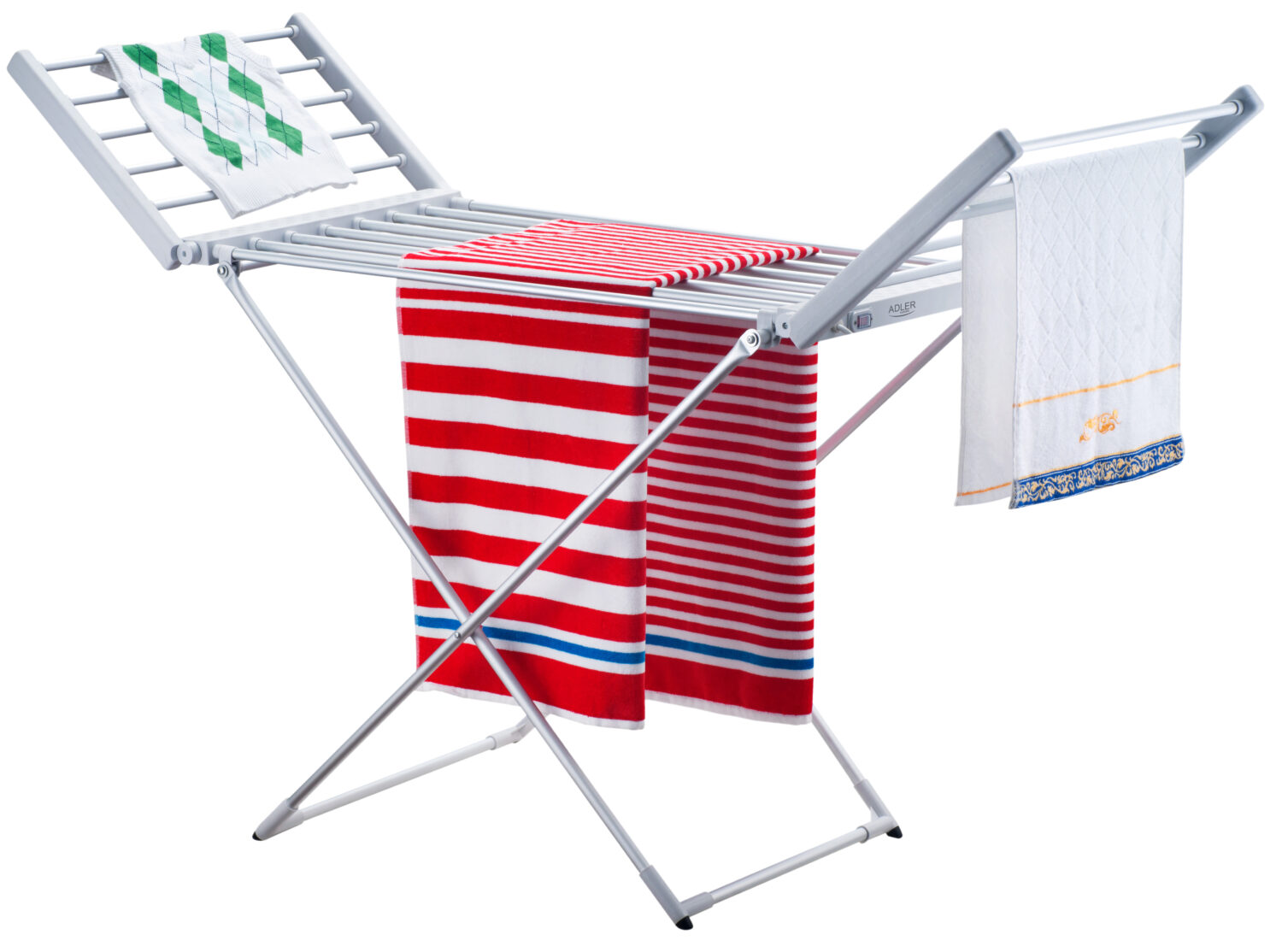 Adler | Foldable electric clothes drying rack | AD 7821 | 220 W | Silver/White | IP22