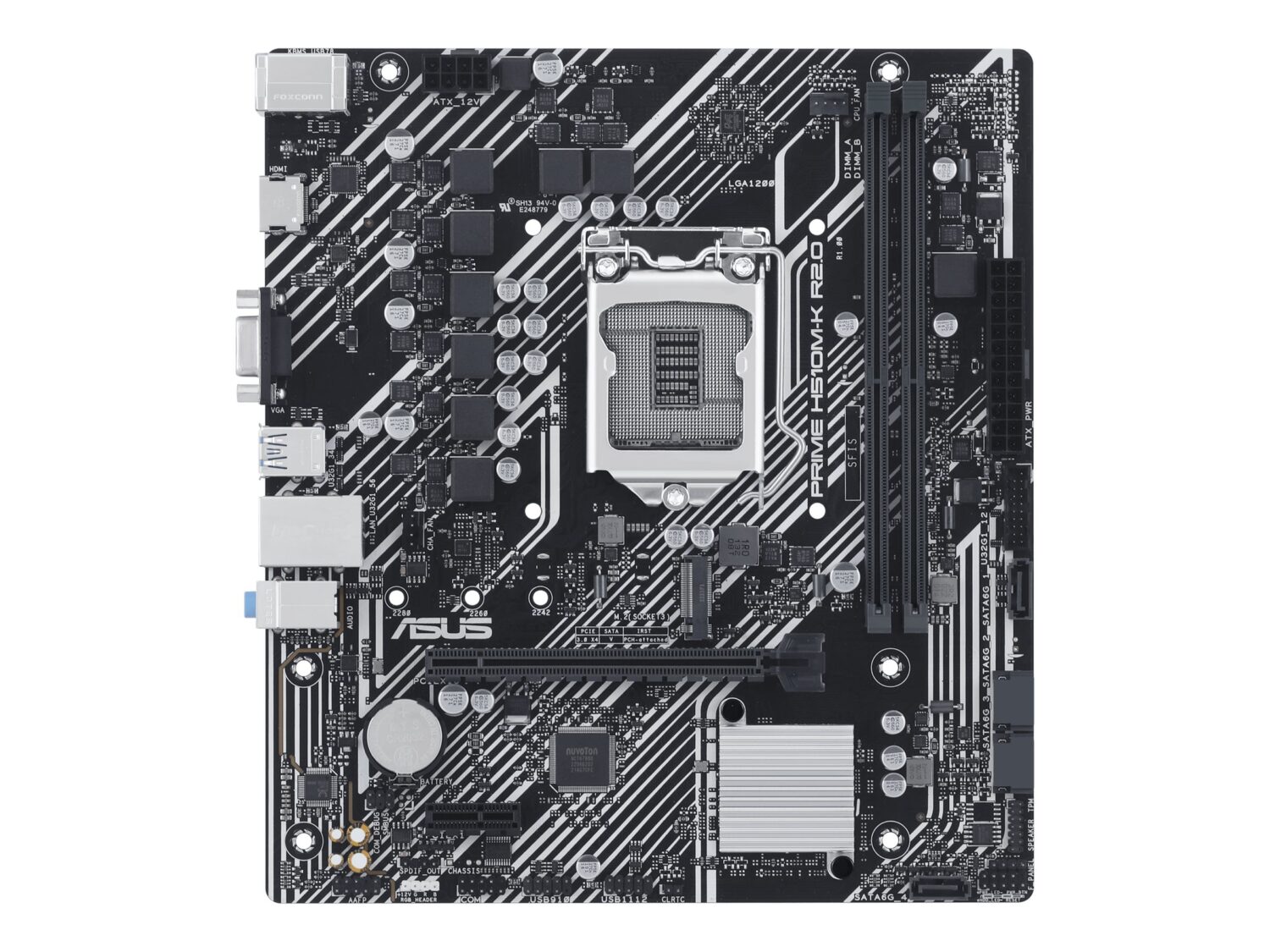 Asus | PRIME H510M-K R2.0 | Processor family Intel | Processor socket  LGA1200 | DDR4 DIMM | Memory slots 2 | Supported hard disk drive interfaces 	SATA, M.2 | Number of SATA connectors 4 | Chipset  Intel H470 | micro-ATX