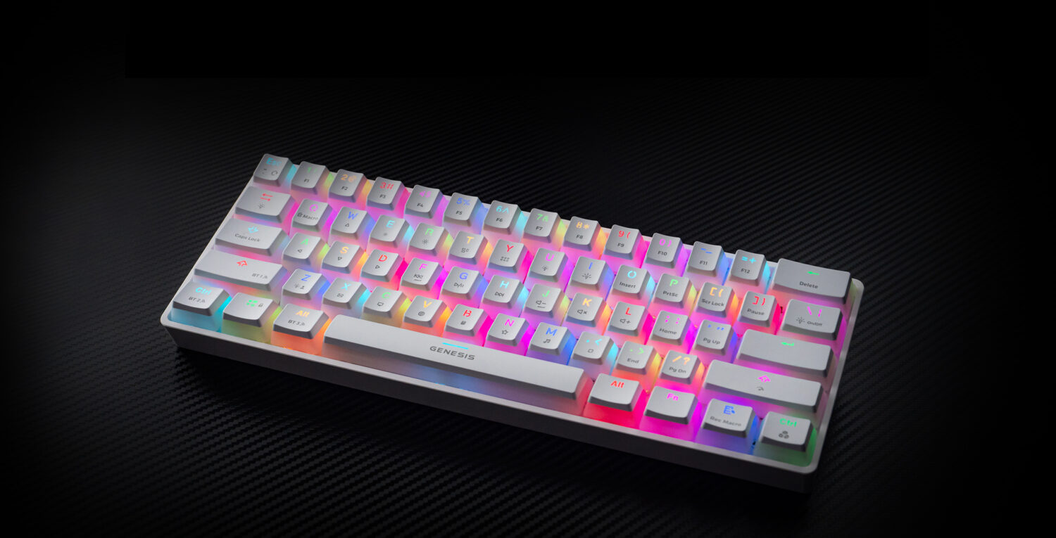 Genesis | THOR 660 RGB | White | Mechanical Gaming Keyboard | Wireless | RGB LED light | US | Bluetooth | USB Type-C | 588 g | Gateron Brown