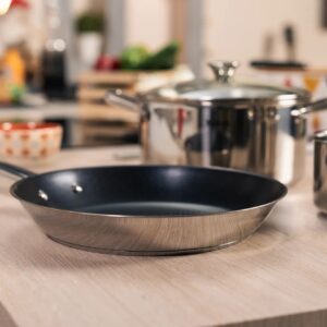 TEFAL | Cook Eat Pan | B9220404 | Frying | Diameter 24 cm | Suitable for induction hob | Fixed handle | Stainless Steel