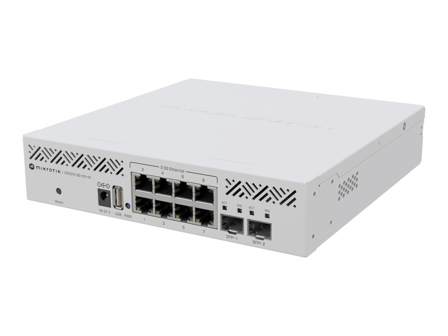 MikroTik | Cloud Router Switch | CRS310-8G+2S+IN | Rackmountable | Gigabit Ethernet (copper) ports quantity 8 | SFP+ ports quantity 2