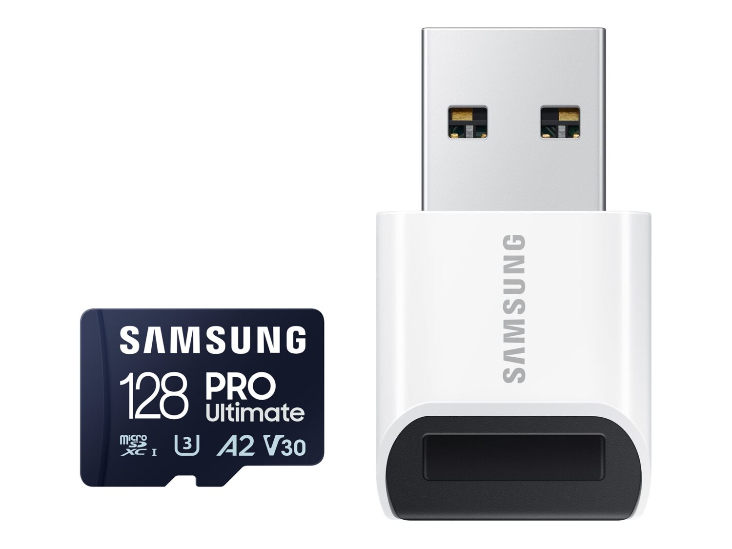 Samsung | MicroSD Card with Card Reader | PRO Ultimate | 128 GB | microSDXC Memory Card | Flash memory class U3, V30, A2