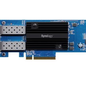 Synology E25G30-F2 Dual-port 25GbE SFP28 add-in card designed to accelerate bandwidth-intensive workflows | Synology E25G30-F2 | 25 GT/s | PCIe 3.0 x8