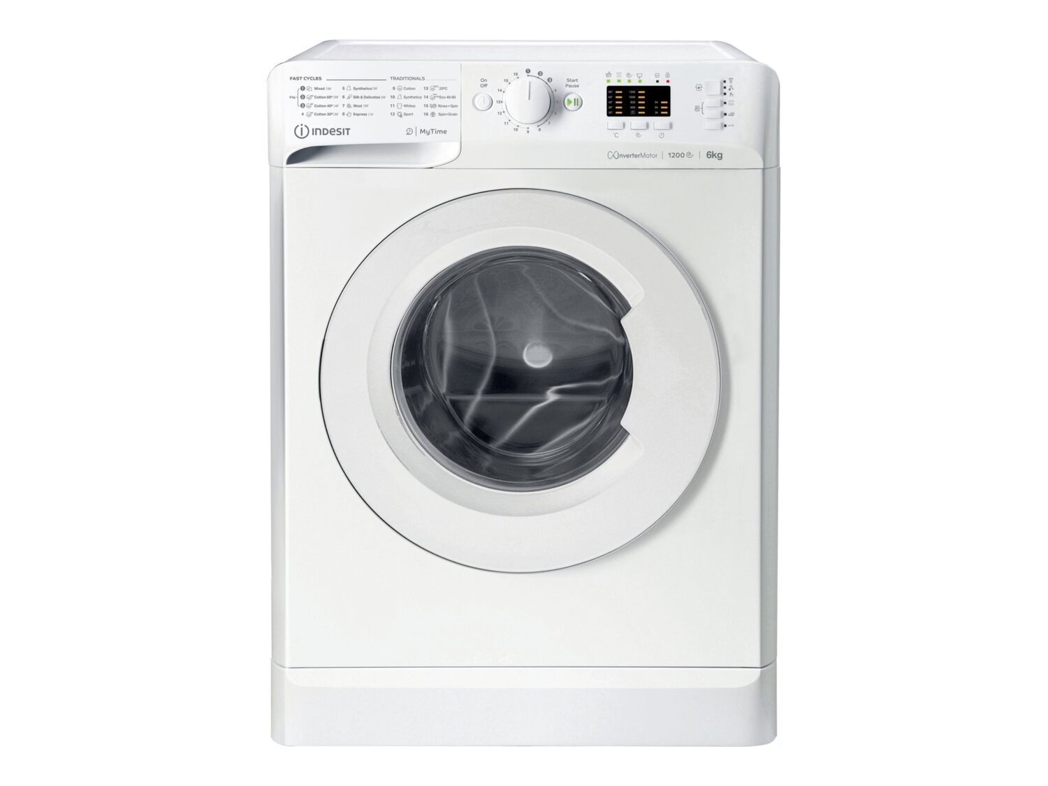 INDESIT | Washing Machine | MTWSA 61294 W EE | Energy efficiency class C | Front loading | Washing capacity 6 kg | 1200 RPM | Depth 42.5 cm | Width 59.5 cm | Display | LED | White