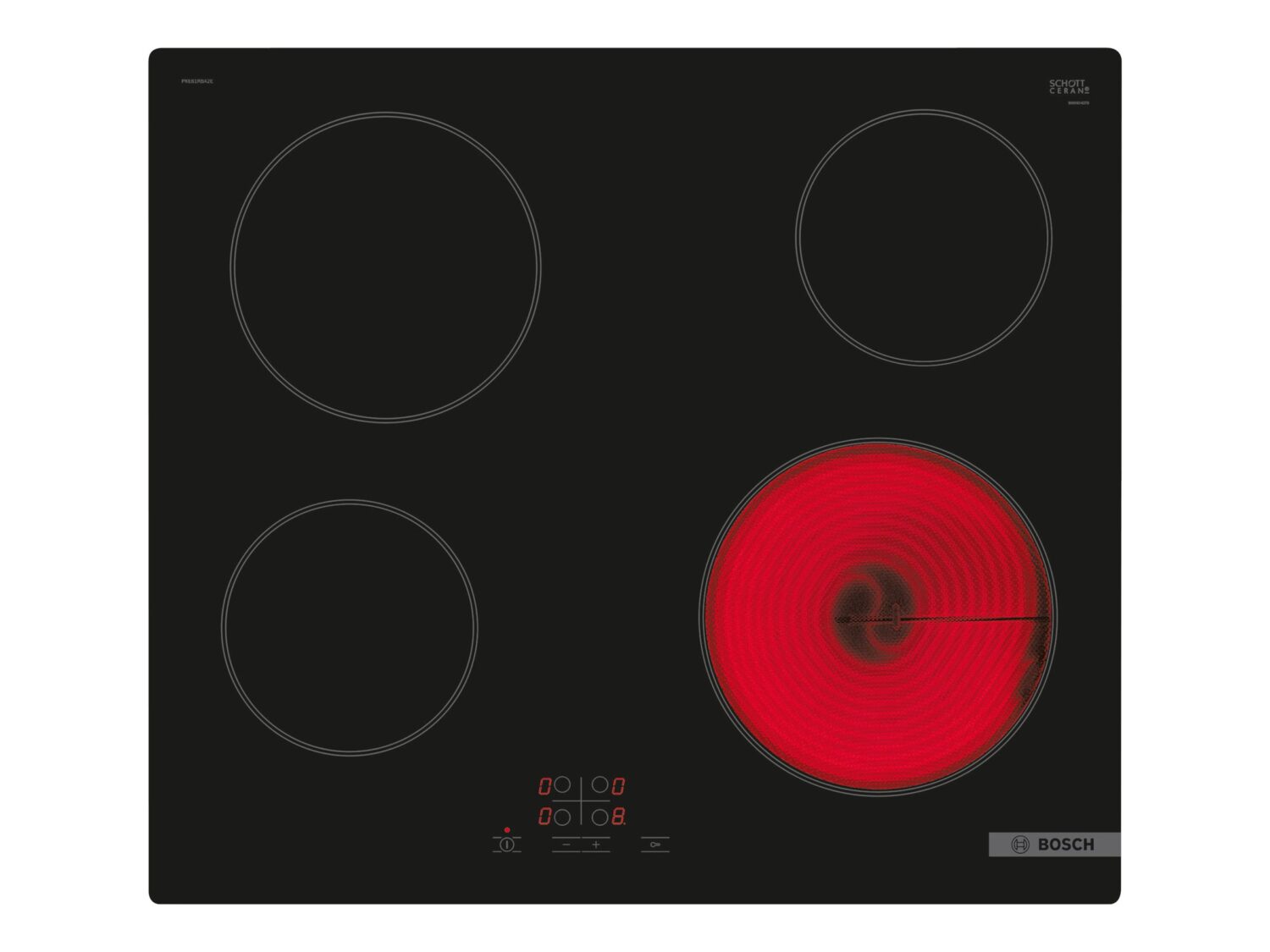 Bosch Hob | PKE61RBA2E | Electric | Number of burners/cooking zones 4 | Touch | Timer | Black