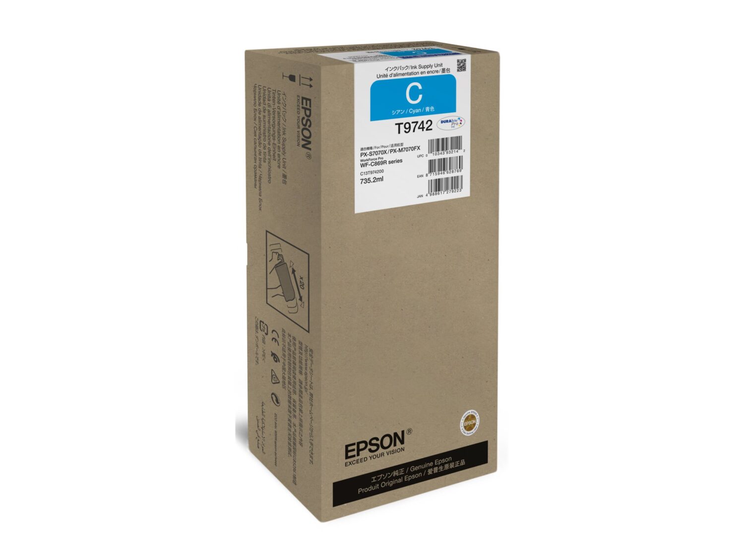 Epson XXL Ink Supply Unit | WorkForce Pro WF-C869R | Ink pack | Cyan