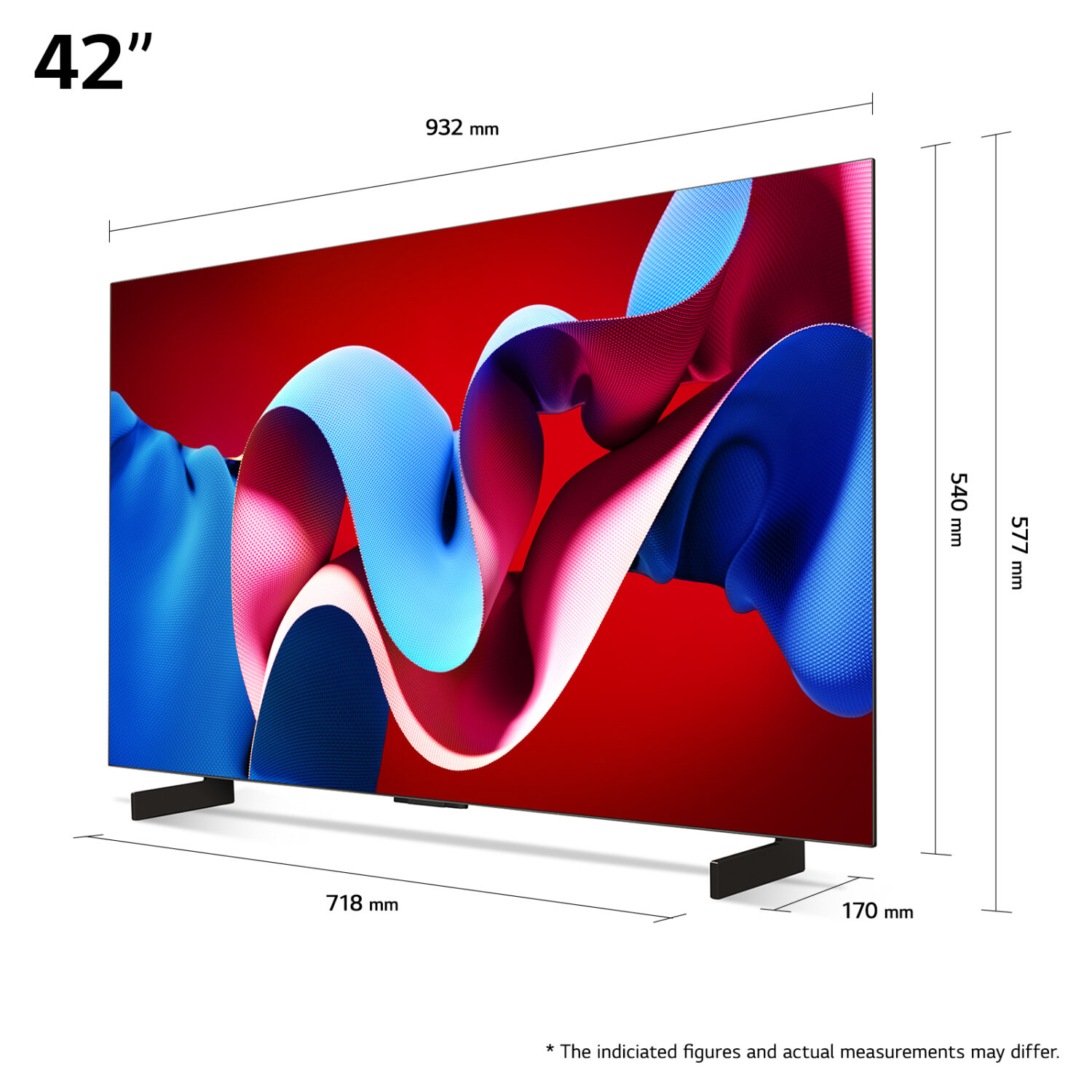 LG OLED42C41LA | 42 | Smart TV | webOS | UHD | Black