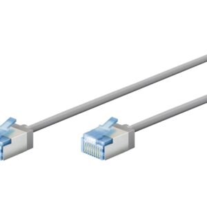 Goobay 74304 Ultra-Flexible CAT 6A Patch Cable, Slim, U/UTP, 0.15 m, Grey | Goobay