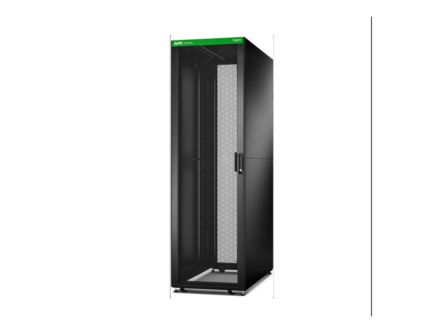 APC Easy Rack 600mm/42U/1000mm, with Roof, Side panel,castors,feet and 4 Brackets, No Bottom, black | Schneider Electric