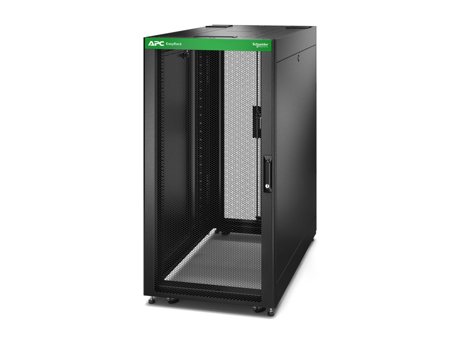 APC Easy Rack 600mm/24U/1000mm , with Roof, Side panel,castors,feet and 4 Brackets, No Bottom, black | Schneider Electric