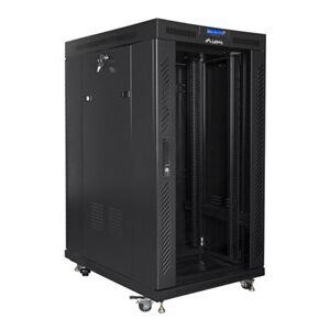 Lanberg | Rack cabinet 19" free-standing 22U/800x1000 (flat pack) with glass door | FF01-8022-12BL | Black