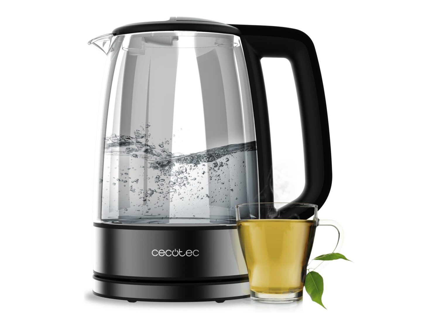 Cecotec Kettle | ThermoSense 340 Clear | Electric | 2200 W | 1.7 L | Glass | 360° rotational base | Clear